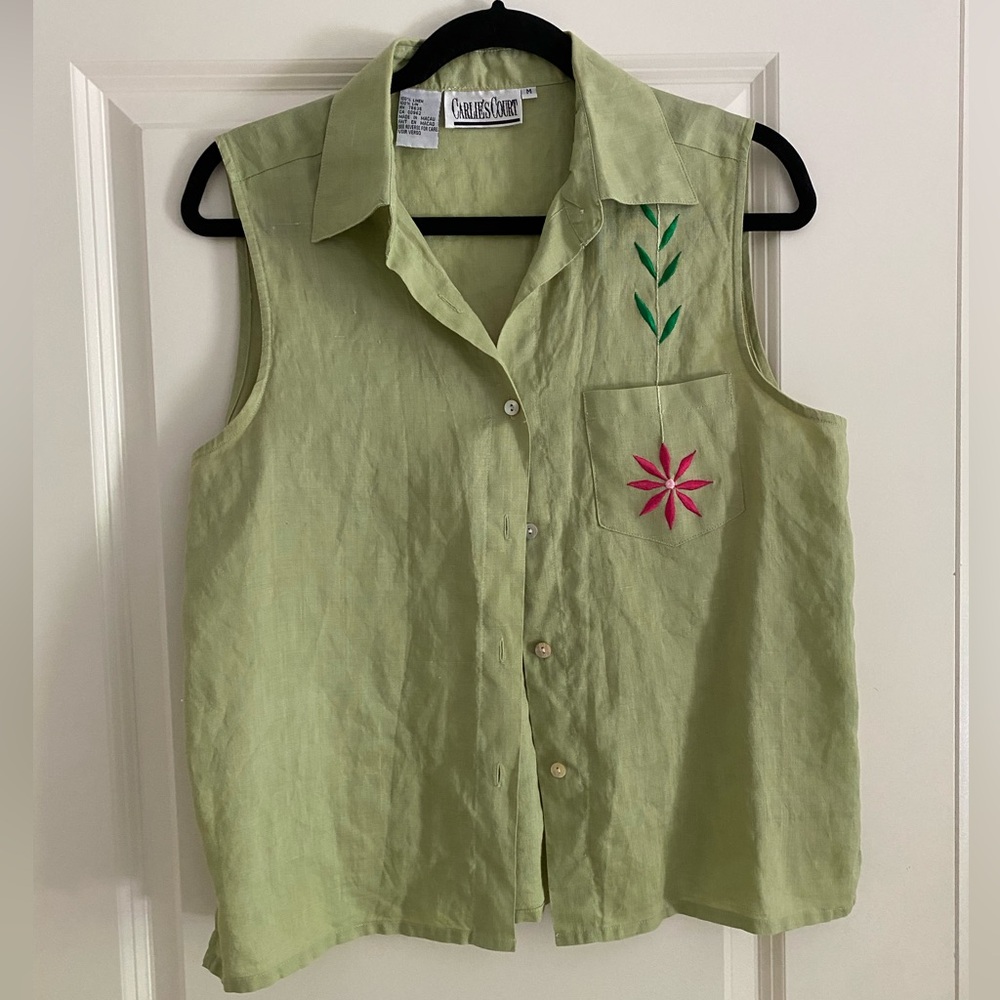 - Carlie’s Court Linen Top